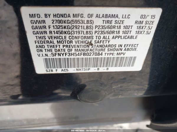 2015 HONDA PILOT EX-L
