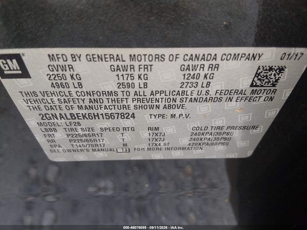 2017 CHEVROLET EQUINOX LS — I9