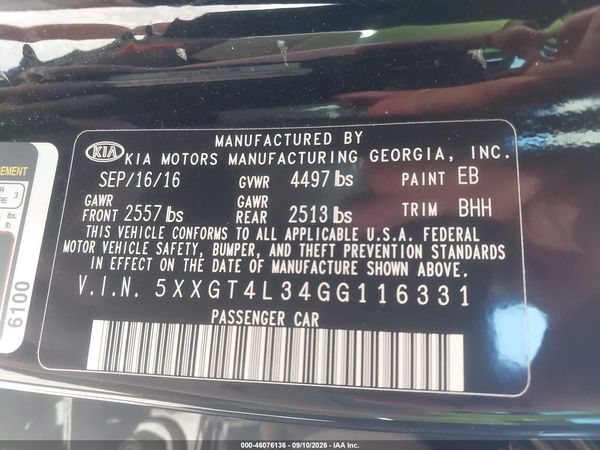 2016 KIA OPTIMA LX — I9