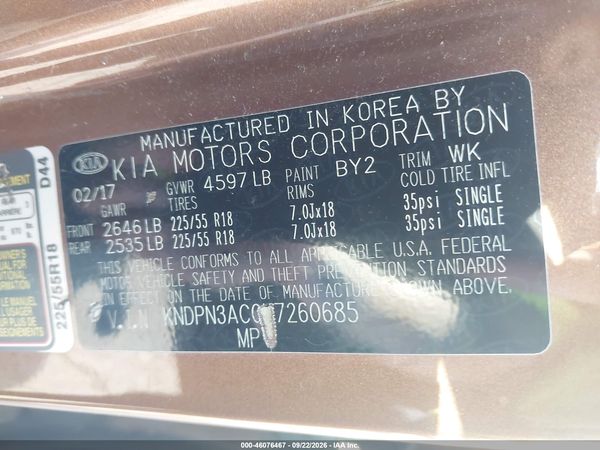 2017 KIA SPORTAGE EX — I9