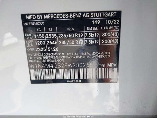 2023 MERCEDES-BENZ GLB 250 GLB250 — I9