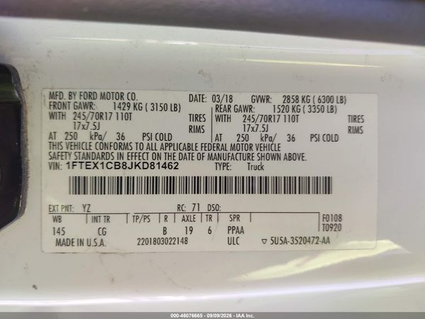 2018 FORD F-150 XL