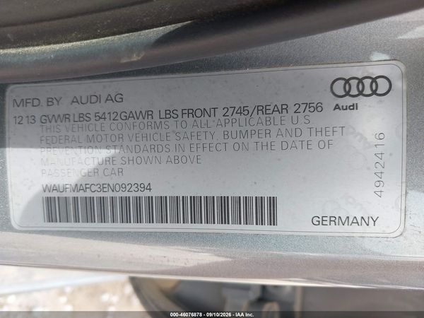 2014 AUDI A6 3.0 TDI PREMIUM PLUS — I9