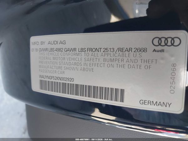 2019 AUDI A5 45 PREMIUM — I9