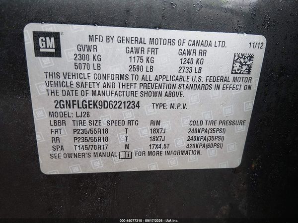 2013 CHEVROLET EQUINOX LTZ — I9