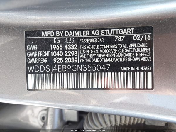 2016 MERCEDES-BENZ CLA 250 CLA250 — I9
