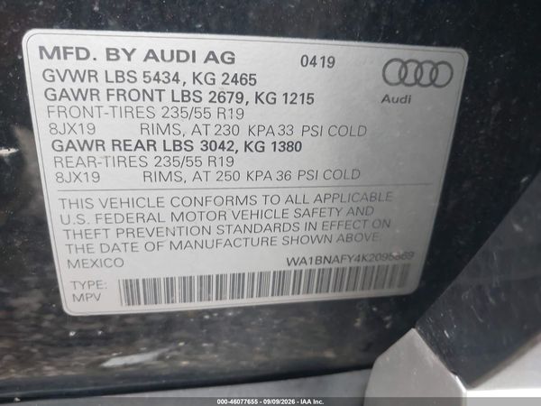 2019 AUDI Q5 45 PREMIUM — I9