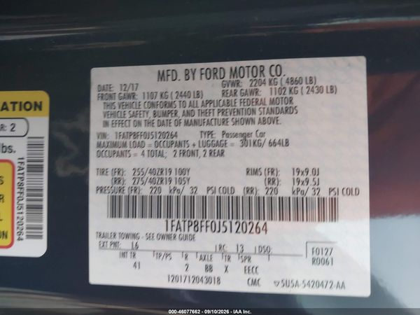 2018 FORD MUSTANG GT PREMIUM — I9