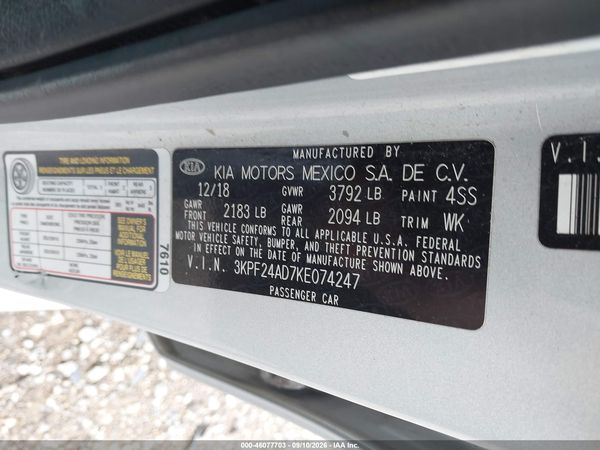 2019 KIA FORTE LXS — I9