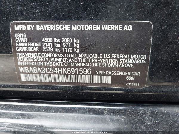 2017 BMW 320I XDRIVE — I9