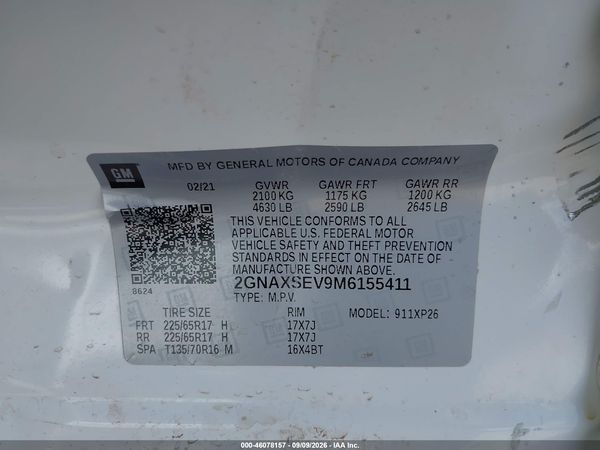 2021 CHEVROLET EQUINOX AWD LS — I9