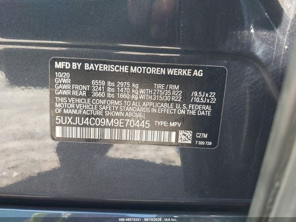 2021 BMW X5 M50I — I9