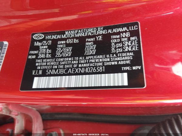 2022 HYUNDAI TUCSON SEL — I9