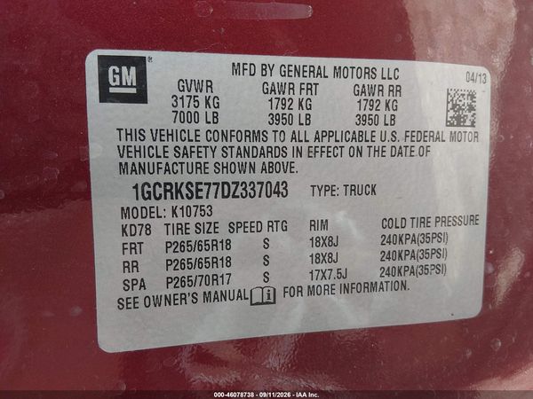 2013 CHEVROLET SILVERADO 1500 LT — I9