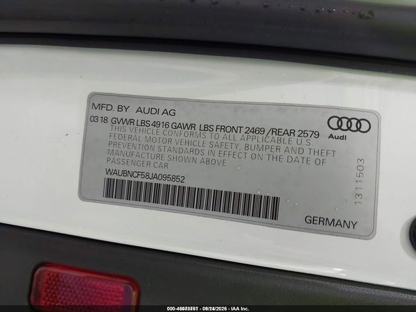 2018 AUDI A5 2.0T PREMIUM — I9