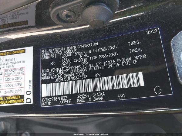 2021 TOYOTA 4RUNNER SR5 PREMIUM — I9