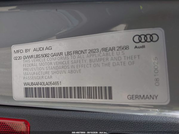 2020 AUDI S4 — I9