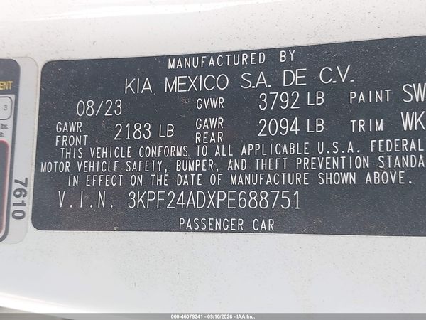 2023 KIA FORTE LXS — I9