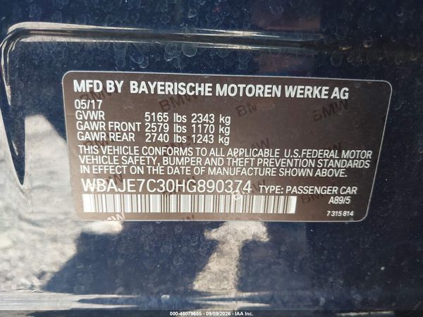 2017 BMW 540I XDRIVE