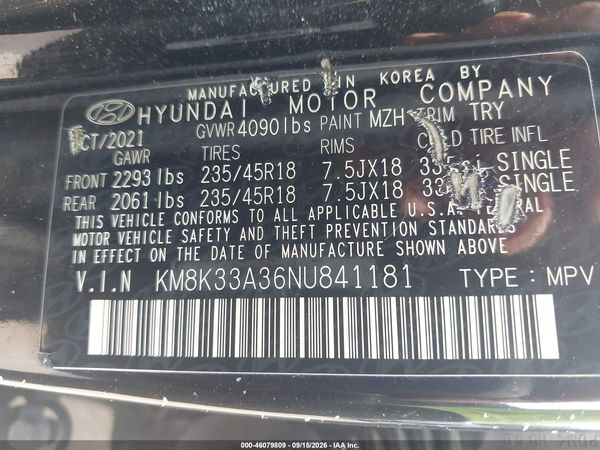 2022 HYUNDAI KONA N LINE — I9