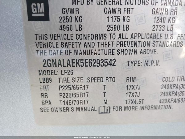 2014 CHEVROLET EQUINOX LS — I9