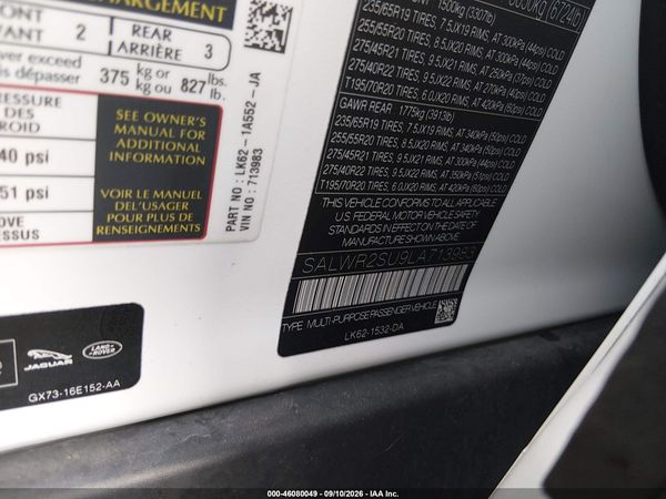 2020 LAND ROVER RANGE ROVER SPORT HSE MHEV — I9
