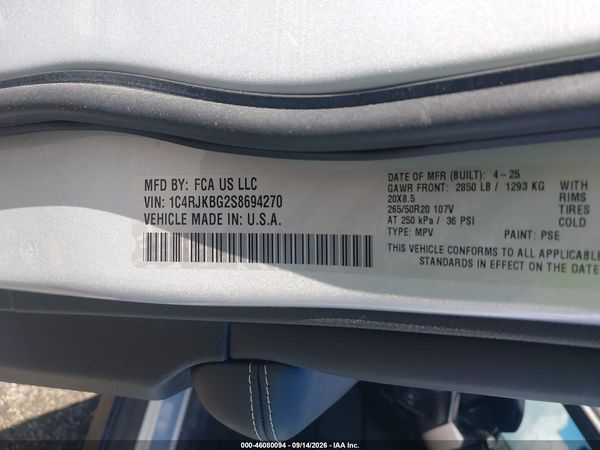 2025 JEEP GRAND CHEROKEE L LIMITED 4X4 — I9