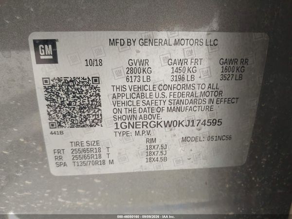2019 CHEVROLET TRAVERSE 1LT — I9