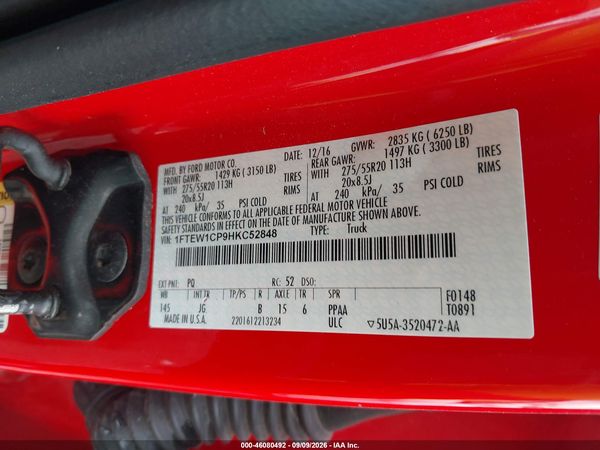 2017 FORD F-150 XL — I9