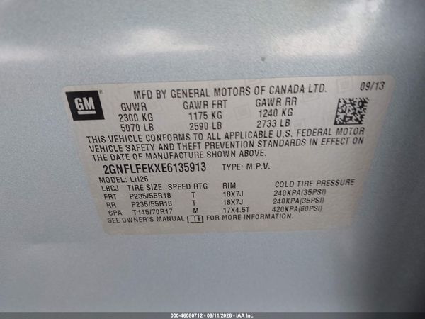 2014 CHEVROLET EQUINOX 1LT — I9
