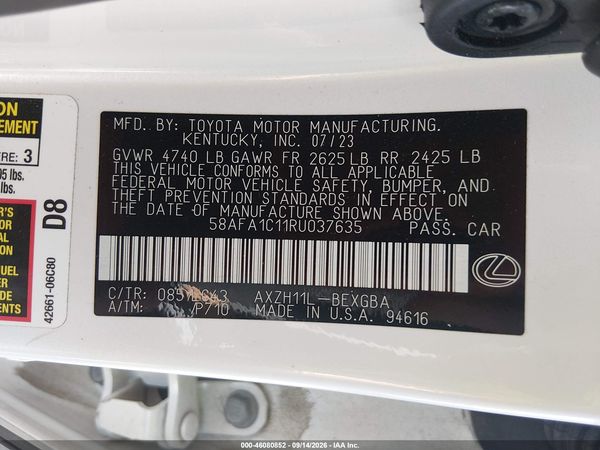 2024 LEXUS ES 300H ULTRA LUXURY — I9
