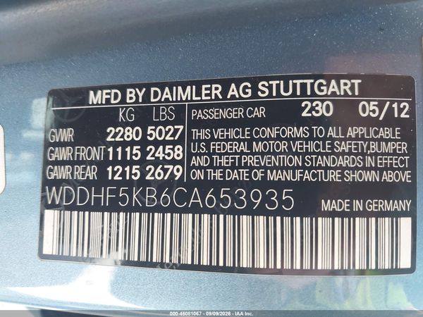 2012 MERCEDES-BENZ E 350 E350