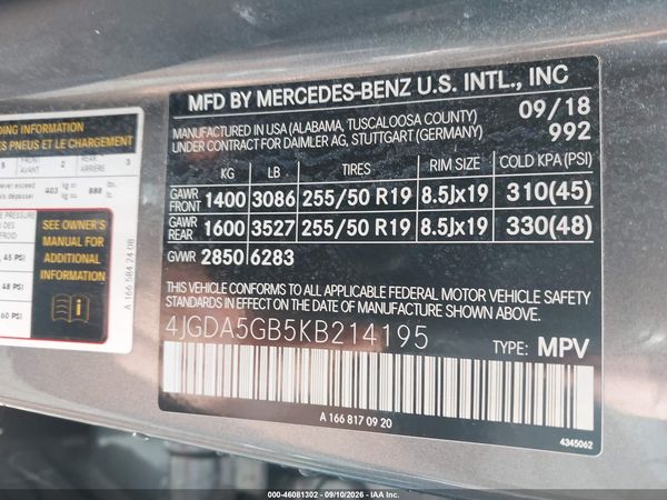 2019 MERCEDES-BENZ GLE 400 4MATIC — I9