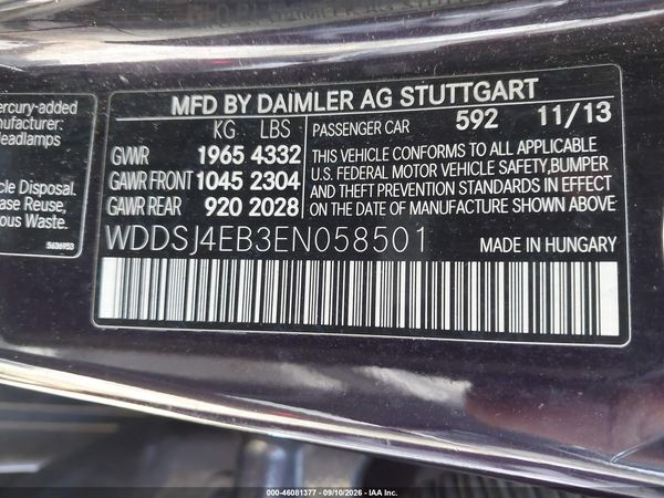 2014 MERCEDES-BENZ CLA 250 CLA250 — I9