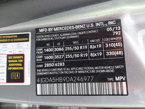 2013 MERCEDES-BENZ ML 350 4MATIC