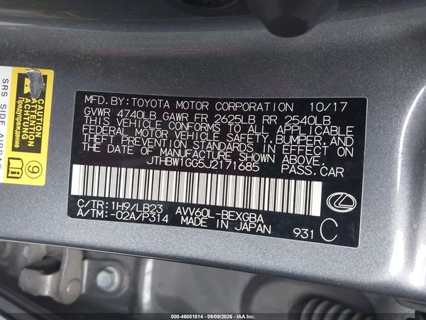 2018 LEXUS ES 300H — I9
