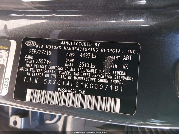 2019 KIA OPTIMA LX — I9