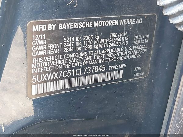 2012 BMW X3 XDRIVE35I