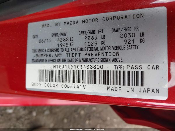 2016 MAZDA MAZDA6 I SPORT