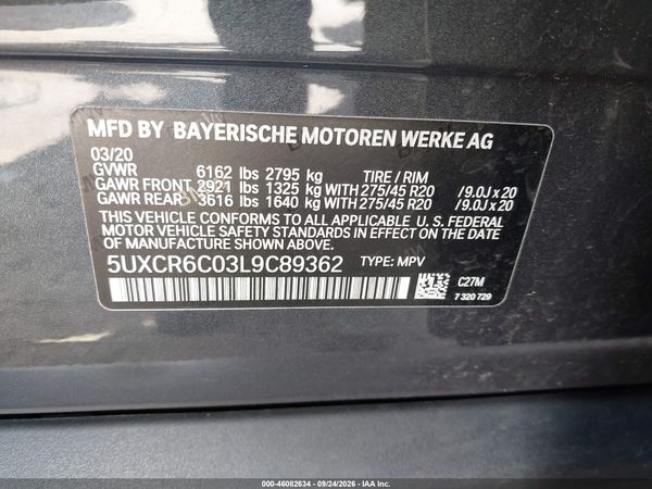 2020 BMW X5 XDRIVE40I — I9