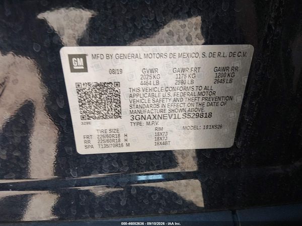 2020 CHEVROLET EQUINOX FWD PREMIER 1.5L TURBO — I9