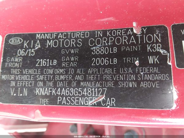 2016 KIA FORTE LX — I9