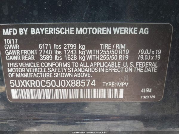 2018 BMW X5 XDRIVE35I — I9
