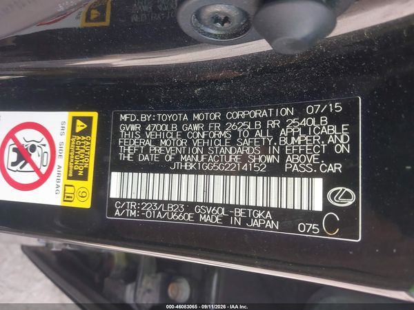 2016 LEXUS ES 350 — I9
