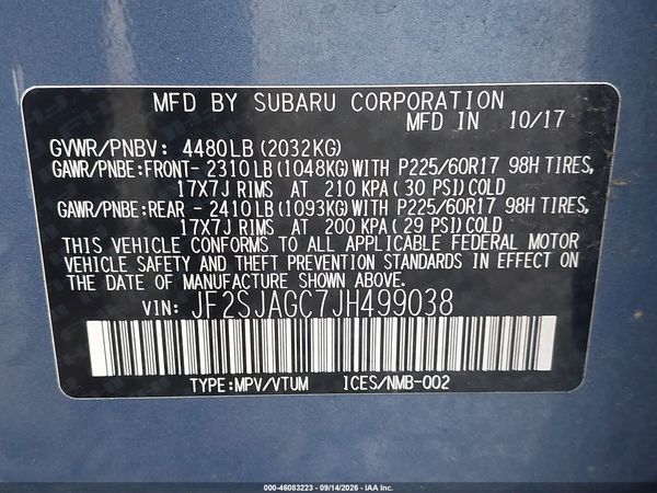 2018 SUBARU FORESTER 2.5I PREMIUM — I9
