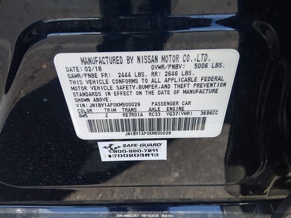 2019 INFINITI Q70 3.7 LUXE — I9