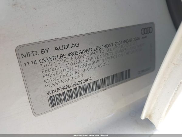 2015 AUDI A4 2.0T PREMIUM