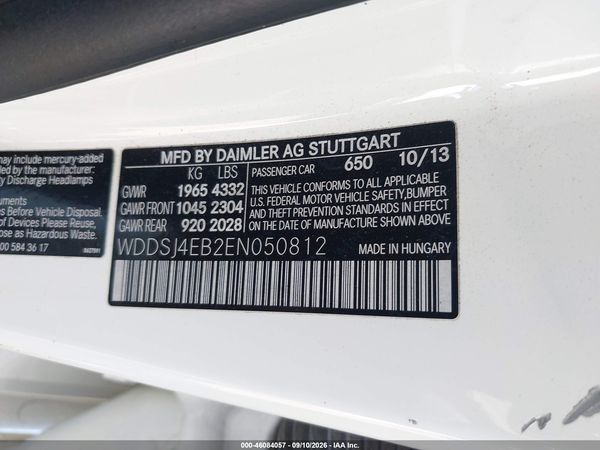 2014 MERCEDES-BENZ CLA 250 CLA250 — I9