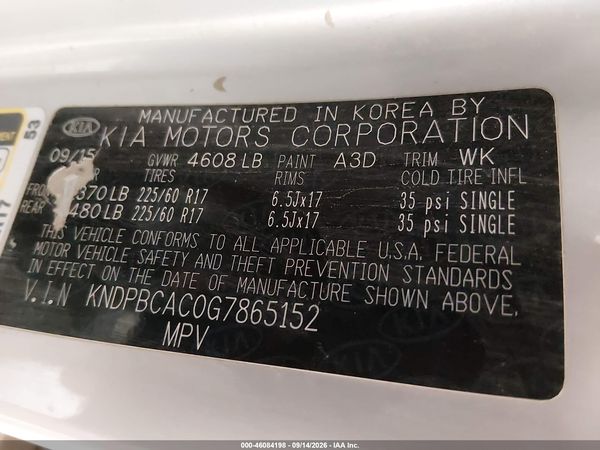 2016 KIA SPORTAGE LX — I9