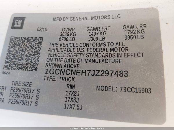 2018 CHEVROLET SILVERADO 1500 WT — I9